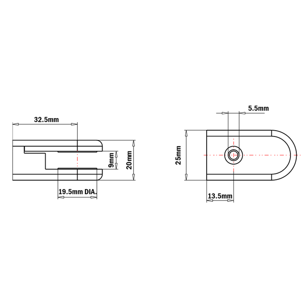 64-100-0 MODULAR SOLUTIONS PANEL CLAMP<br>GLASS PANEL CLAMP